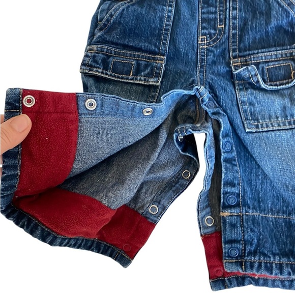 vintage Gymboree baby jean choo choo train overalls for 3-6 mos - Picture 3 of 6